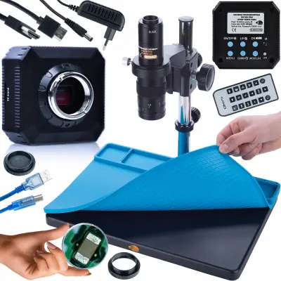 Set Digitalni Mikroskop Earth Pro MCEP-0.5X, Kamera ORION Pro KMOP-HDMI-USBI, Silikonska Podloga 380X260Mm | 7-45X, HDMI, 16MP, 4K Video
