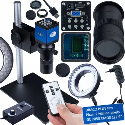 Planets Pro 100X Digitalni Mikroskop – Fullhd HDMI VGA Kamera, LED 56X, C-Mount, 40–400 Mm, 150X230 Mm | Plug&Play Set