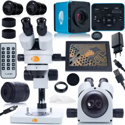 Mercury Pro Microscope Set – Trinocular Glava, 8" Curtain Camera, 7X-45X Zoom | Optika Visoke Kvalitete