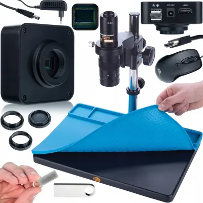 Earth Pro MCEP-0.5X Set Mikroskopa, Gemini PRO 16MP Kamera Za Mikroskop, Silikonski Pod 380X260 Mm | Visoka Optika, HDMI, C-Mount