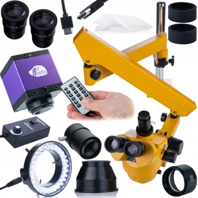 Neptune Pro MSNP-T-WDMS3-O Microscopic Glava Trinocular Na Rukohvatu – 7–45X Povećanje, Panasonic HDMI Camera, LED Rasvjeta 56X | Profesionalni S