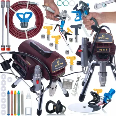 Apex B 2500W Airless Uređaj Za Prskanje Boje – Visoka Snaga, 20Mpa, 3.2L/Min | Sa Zencontrol, LCD, 15M Professional Set