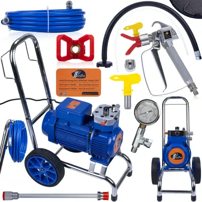 Airless Uređaj Za Prskanje Boje Rosfix Blue Strong Storm BSS08 – Bezkontaktni Motor 4500W, 22Mpa, 28L/Min | Za Profesionalno Bojenje