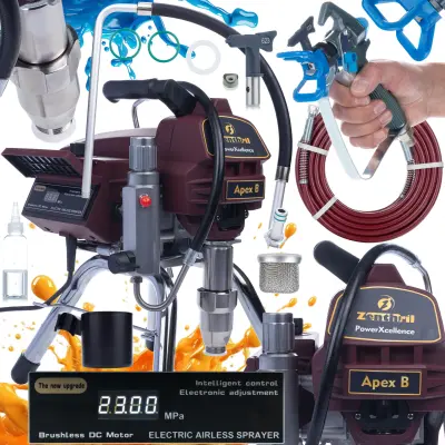 Powerxcellence Apex B Airless Uređaj Za Prskanje Boje – 2500W, 20Mpa, 3.2L/Min, Elektronička Regulacija Zencontrol, LCD Screen