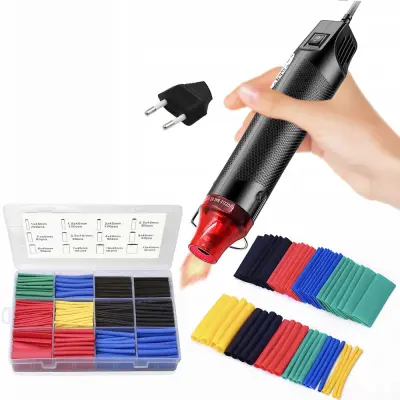 Set Mini Vrući Zrak 300W I Termoskupljajuće Cijevi 850 Kom – Kompaktan, Precizan, 12 Veličina, Poliolefinski Materijal
