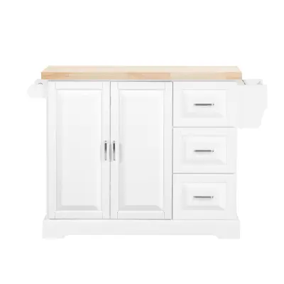Kuhinjski otoček Mobilni Shranjevanje Barva Bela Les 130x71x91cm FKW41-II-WN