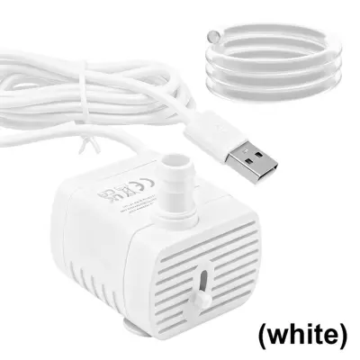 1,5 m USB potopna vodena pumpa s podesivim ventilom - mikro pumpa bez četkica 5 V, nehrđajući čelik 304+ABS, IPX8 White