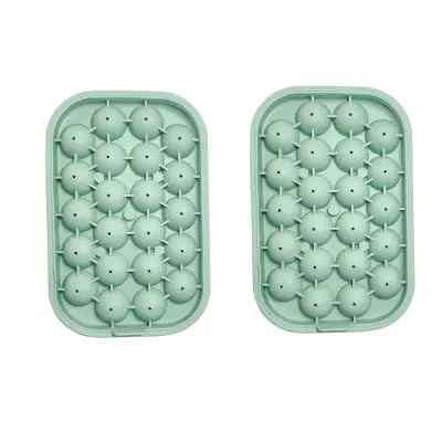 Mali silikonski kalup za ledene kuglice, pakiranje od 2 komada — 22 mini kuglaste posudice za led za koktele i viski Green