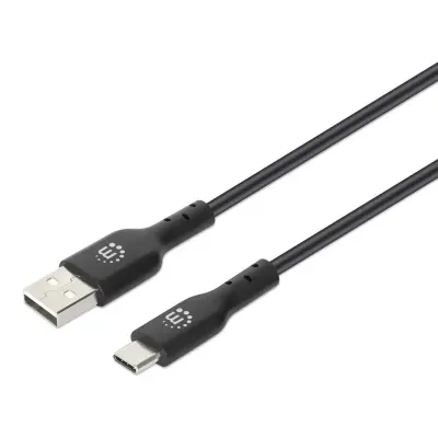 Kabel MANHATTAN USB 2.0 Type‑A to Type‑C, 1 m, crni