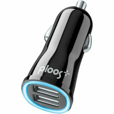 Auto Punjač PLOOS, Dual, 2A, 2xUSB-A, Crni