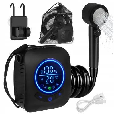 Baterija 8000mAh prijenosni turistički tuš za kampiranje LCD USB