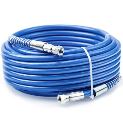 Cijev Za Airless Uređaj – TPU Vlakno, Uretan Premaz, Zaštitne Opruge, 10 m Plava | 228 bar, 1/4"