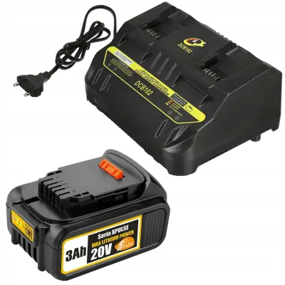 Set Baterija 20V 3.0Ah I Dvostruka Punjačica DCB102 – Zamjenski Dio Za Električne Alate Dewalt XR 18V 20V Max
