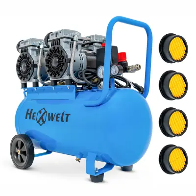 Industrijski bezuljni kompresor HEXWELT HW-KBO-4T-50L – 3000 W, 50 L, 8 bar, 380 L/min