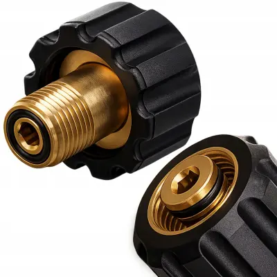 Adapter Za Cijev Za Prskanje M22X1.5 Unutarnji 14 Mm Na M18 Vanjski – Mesing, O-Prsten, Za Viskotlačne Perače