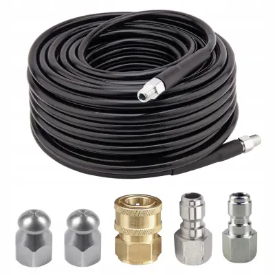 Hydroclean Multiconnect 15M – Cijev Za Čišćenje Cijevi 1/4" 155 Bar | 2 Kanalizacijske Mlaznice, 3 Spojnice, 60°C, 529 Bar Max