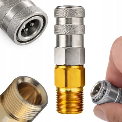 Quickconnect M22 INOX Spojnica Brza – Nehrđajući Čelik, M22 Vanjski Navoj, 150 Bar, 60°C | Za Visokotlačne Perilice