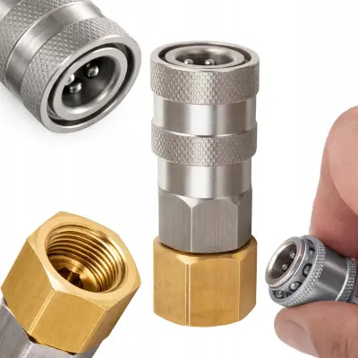 Quickconnect M18 Inox Quick Connector Socket – Nehrđajući Čelik, Navoj M18, 150 Bar, Kuglasti Mehanizam