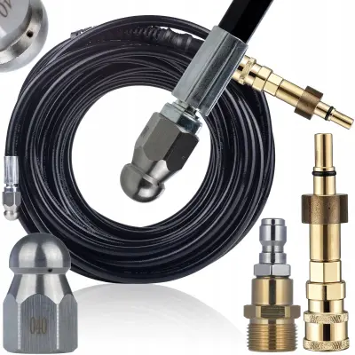 Hydrojet Pro 20M – Cijev Za Kalizaciju S Adapterima | Navoj M22, 20 M, 200 Bar, Zamjenski Dio Za Visokotlačni Perač Bosch Stari Tip