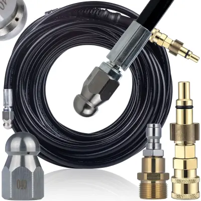 Set Hydrojet Pro 20M – Cijev Za Kalizaciju S Adapterima | 20 M, 200 Bara, M22, Kompatibilan S Lavor Vertigo Ninja Parkside PHD
