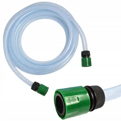 Usisna Cijev 10 M 1/2" – Prozirni Ojačani PVC, 21 Bar | 2 Brze Spojnice Za Visokotlačne Perilice