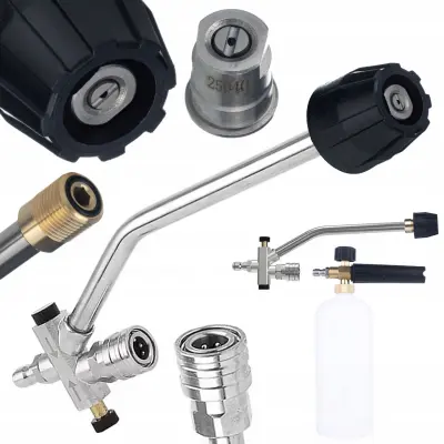 Dualjet Pro 1/4" Dvostruka Cijev Za Prskanje 2U1 – Zamjenjiva Mlaznica, Quick Connect, Nehrđajući Čelik I Mjed, 27 Cm