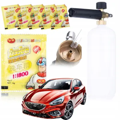 Set 5X Proizvod Za Aktivnu Pjenu – Prašak Za Pjenastu Mlaznicu 6G I Pjenasta Mlaznica 1000Ml Za Visokotlačni Perilicu