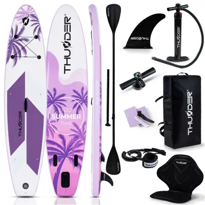 SUP daska Thunder 350 cm zelena – nosivost 150 kg, komplet, aluminijsko veslo, kajak sjedalo