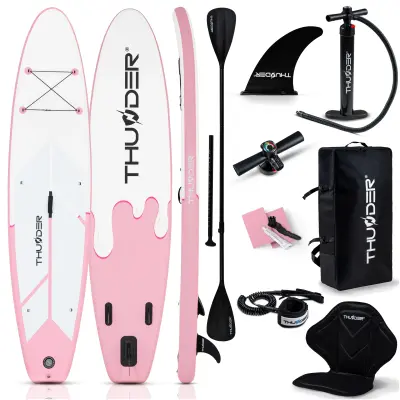 SUP daska Thunder 350 cm zelena – nosivost 150 kg, komplet, aluminijsko veslo, kajak sjedalo