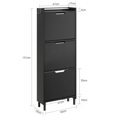 Omarica Čevlji Shranjevanje Barva Temno Siva 50x19x131cm FSR151-H-E-SCH
