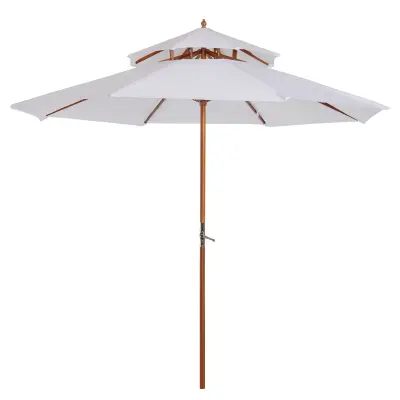 Suncobran s dvostrukim platnom 265x264 cm krem boje