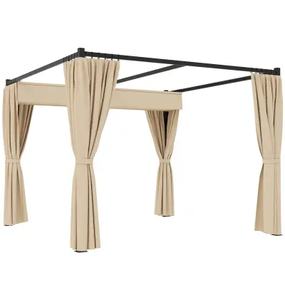 Samostojeća pergola s uvlačivim krovom 300x300x227 cm, bež