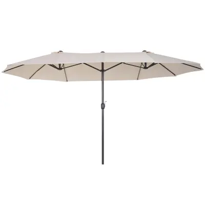 Suncobran dvostruki vrtni suncobran 455x270x240 cm bež