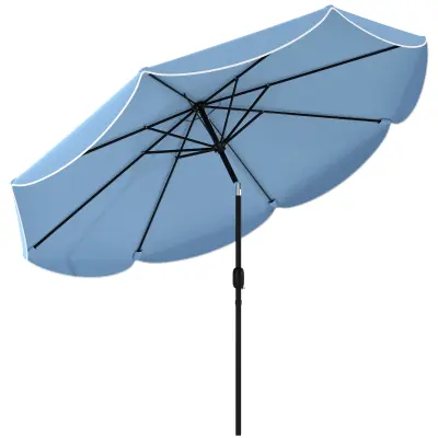 Suncobran okrugli balkon, plažni kišobran 265x235 cm plavi