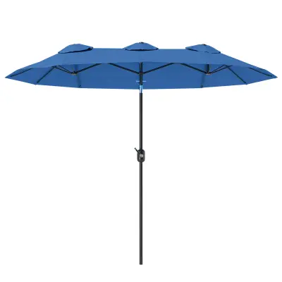 Vrtni suncobran 285x147x227 cm Plavi