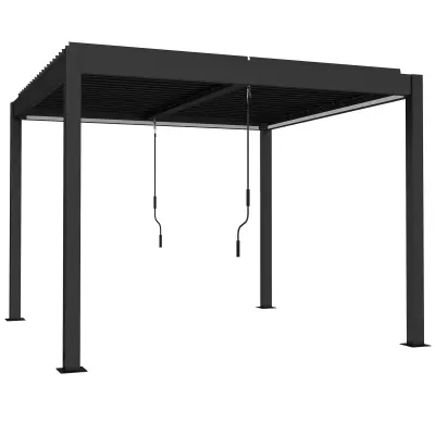 Pergola 300x300x250 cm tamno siva podesiva