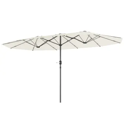 Dvostrani vrtni suncobran 436x260x240 cm bež