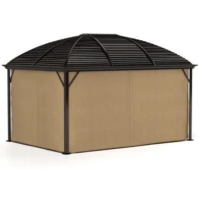 Paviljon s tvrdim krovom 398x298x280 cm smeđi