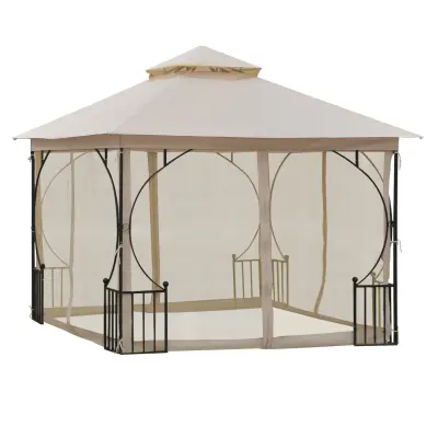 Vrtni paviljon 295x295x275 cm Bež i Crna
