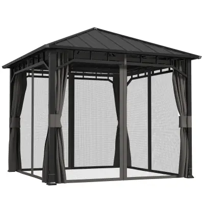 Vrtni paviljon 300x300x290 cm tamno siva