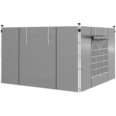 Set bočnih zidova paviljona 295x195 cm svijetlo siva