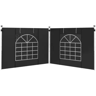 Set bočnih zidova paviljona 295x195 cm crne boje