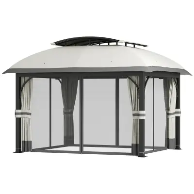 Vrtni paviljon 395x330x294 cm Sivi