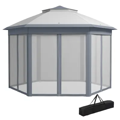 Paviljon Gazebo sklopivi 405x405 cm sivi