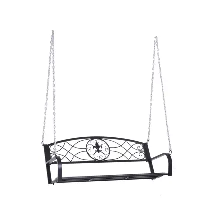 Vrtna ljuljačka klupa 132x63x58 cm Crna