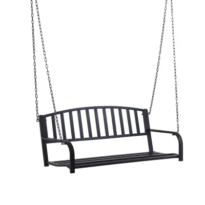 Vrtna ljuljačka za dvije osobe 127x60x53 cm Crni metal