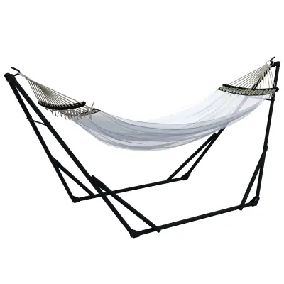 Stalak za viseću mrežu s visećom mrežom 263x89x100 cm Crno-bijeli