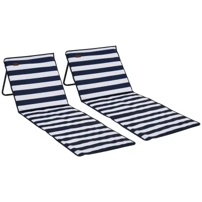 Set prostirke za plažu, sklopiv, podesiv, s torbom za nošenje i džepom za časopise, 142x51x40 cm, plava