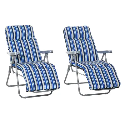 Set za ležaljke 2 komada 60x75x65-102 cm plava
