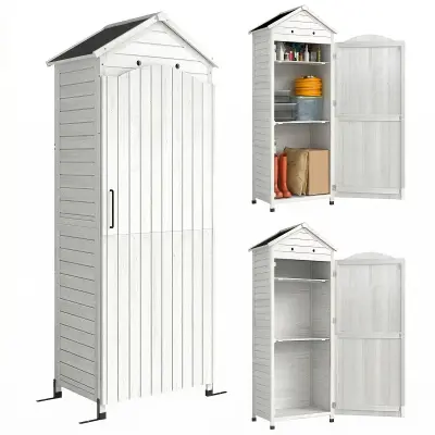 Vrtni ormar 85x58x213 cm Bijeli